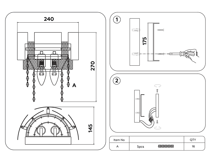 TR5250/2 SL/CL серебро/прозрачный E14/2 max 40W 270*240*150 TR5250/2 SL/CL серебро/прозрачный E14/2 max 40W 270*240*150